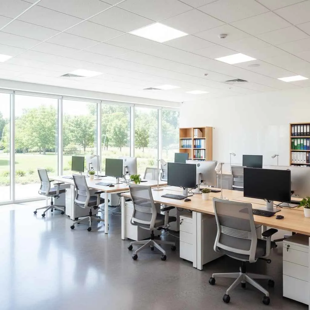 bright, spotless Garden City office ready for staff