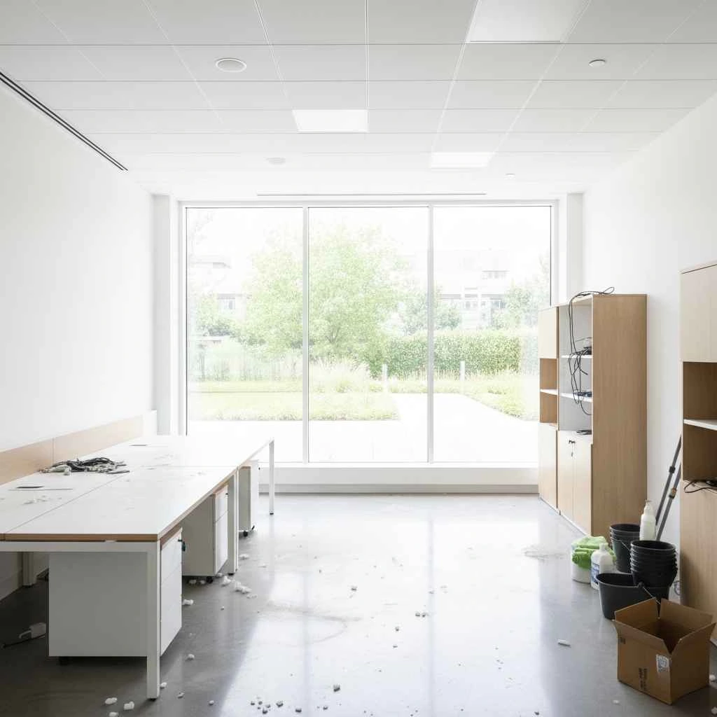 empty office space before professional cleaning